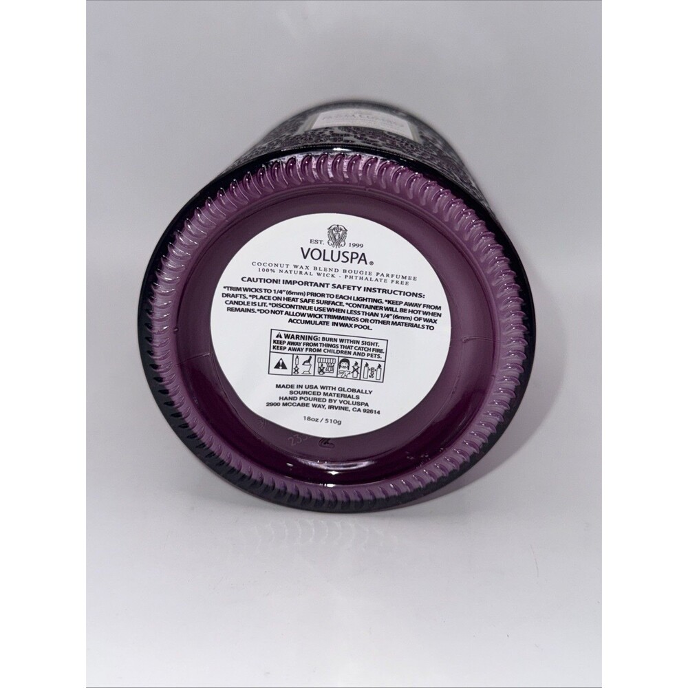 Voluspa Santiago Huckleberry Candle | Large Glass Jar | 18 Oz. | 100 Hour Burn - Picture 3 of 3